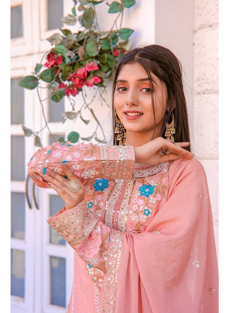 Super Asian Designer Heavy Silk salwar kamez Set with Embroidery, Diamond & Hand Work – Premium Festive Wear  - Image 2