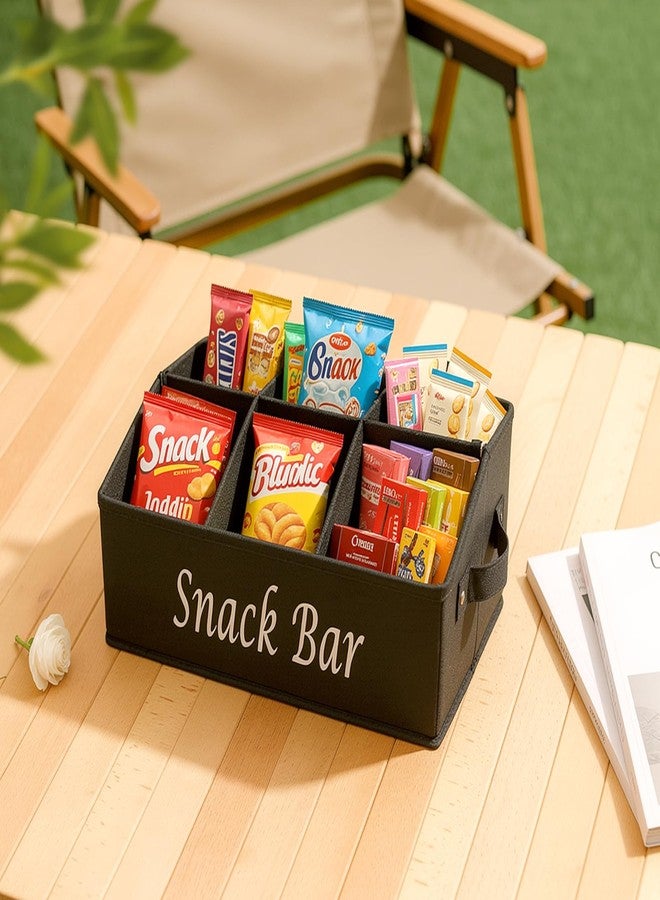 Kytree Snack Organizer for Countertop, Large Snack Bar Station with Handles, 6 Compartment Snack Bar Organizer for Pantry, Cabinet, Kitchen, Candy, Chips - Image 2