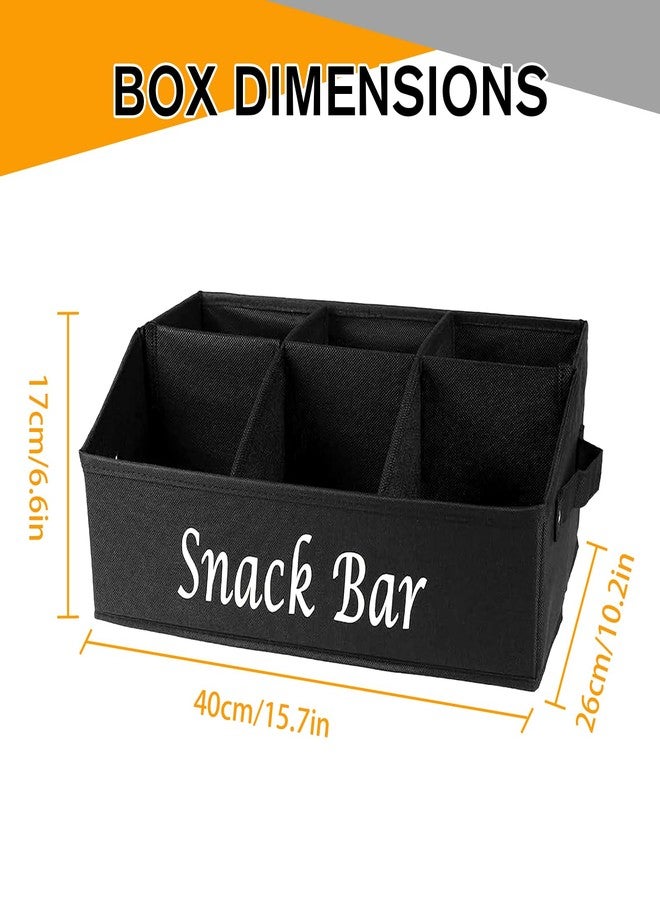 Kytree Snack Organizer for Countertop, Large Snack Bar Station with Handles, 6 Compartment Snack Bar Organizer for Pantry, Cabinet, Kitchen, Candy, Chips - Image 3