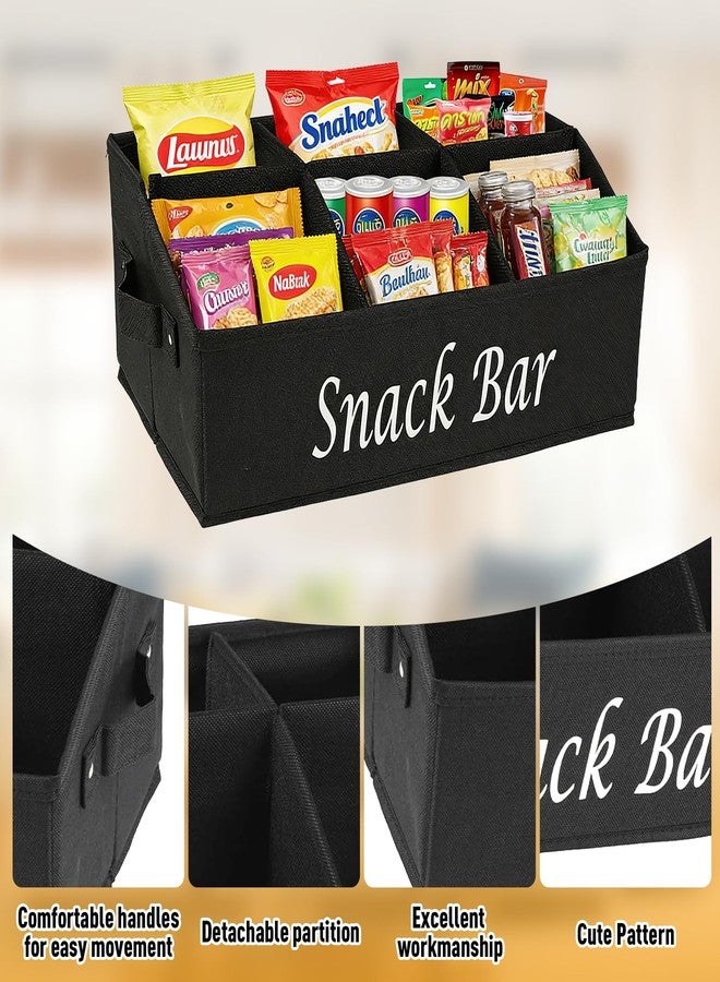 Kytree Snack Organizer for Countertop, Large Snack Bar Station with Handles, 6 Compartment Snack Bar Organizer for Pantry, Cabinet, Kitchen, Candy, Chips - Image 5