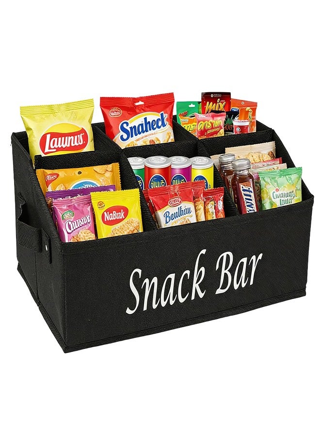 Kytree Snack Organizer for Countertop, Large Snack Bar Station with Handles, 6 Compartment Snack Bar Organizer for Pantry, Cabinet, Kitchen, Candy, Chips - Image 1