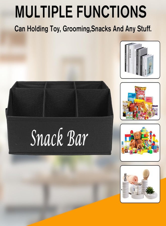 Kytree Snack Organizer for Countertop, Large Snack Bar Station with Handles, 6 Compartment Snack Bar Organizer for Pantry, Cabinet, Kitchen, Candy, Chips - Image 4