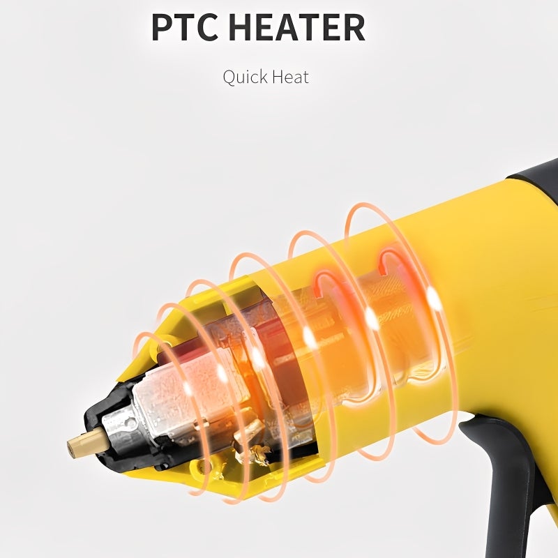 Cordless Hot Glue Gun: Yellow 2000mAh Battery 30-Second Fast Preheating - Smart Auto-Off Wireless Glue Gun Kit With 30 Premium 7mm Glue Sticks for DIY Crafts Home Repairs Portable Crafting - Image 5
