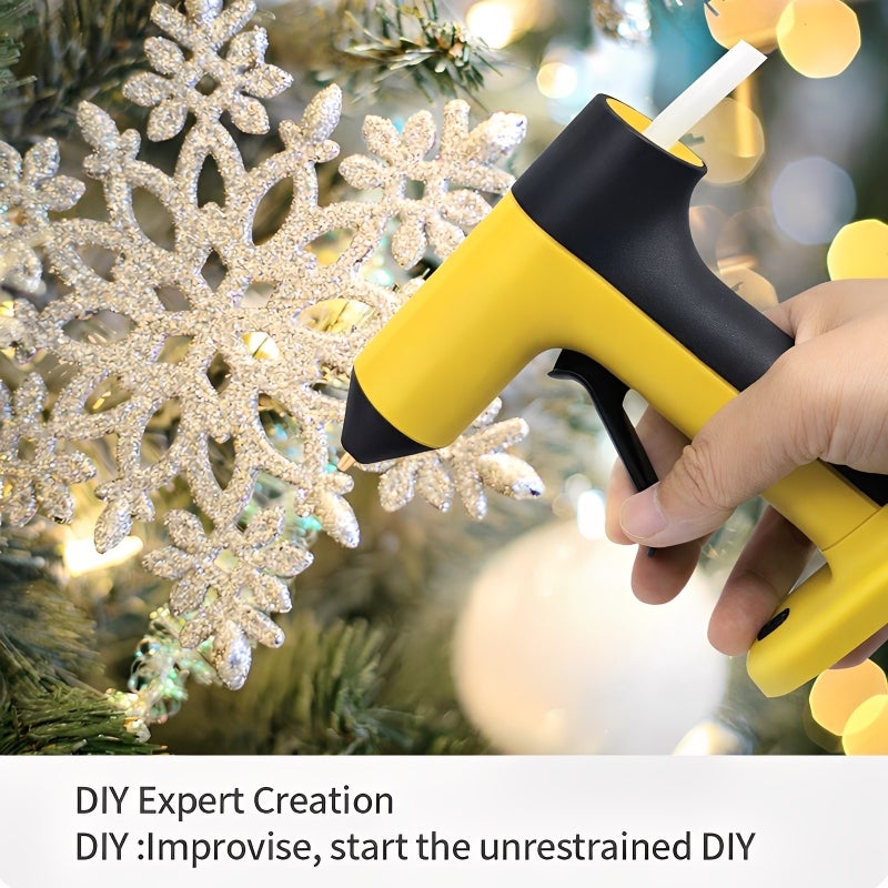 Cordless Hot Glue Gun: Yellow 2000mAh Battery 30-Second Fast Preheating - Smart Auto-Off Wireless Glue Gun Kit With 30 Premium 7mm Glue Sticks for DIY Crafts Home Repairs Portable Crafting - Image 4