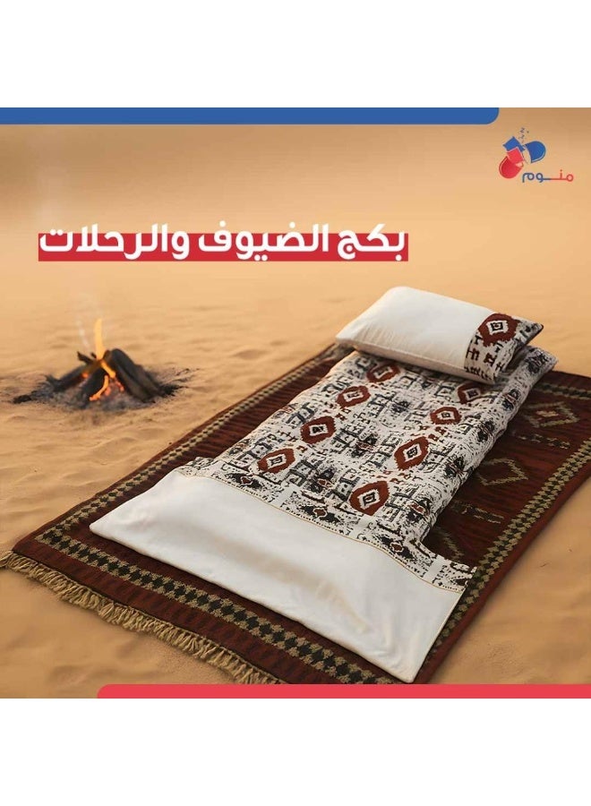 Monwem Najdi Guest Set White Foldable Mattress with Pillow and Light Quilt - Image 1