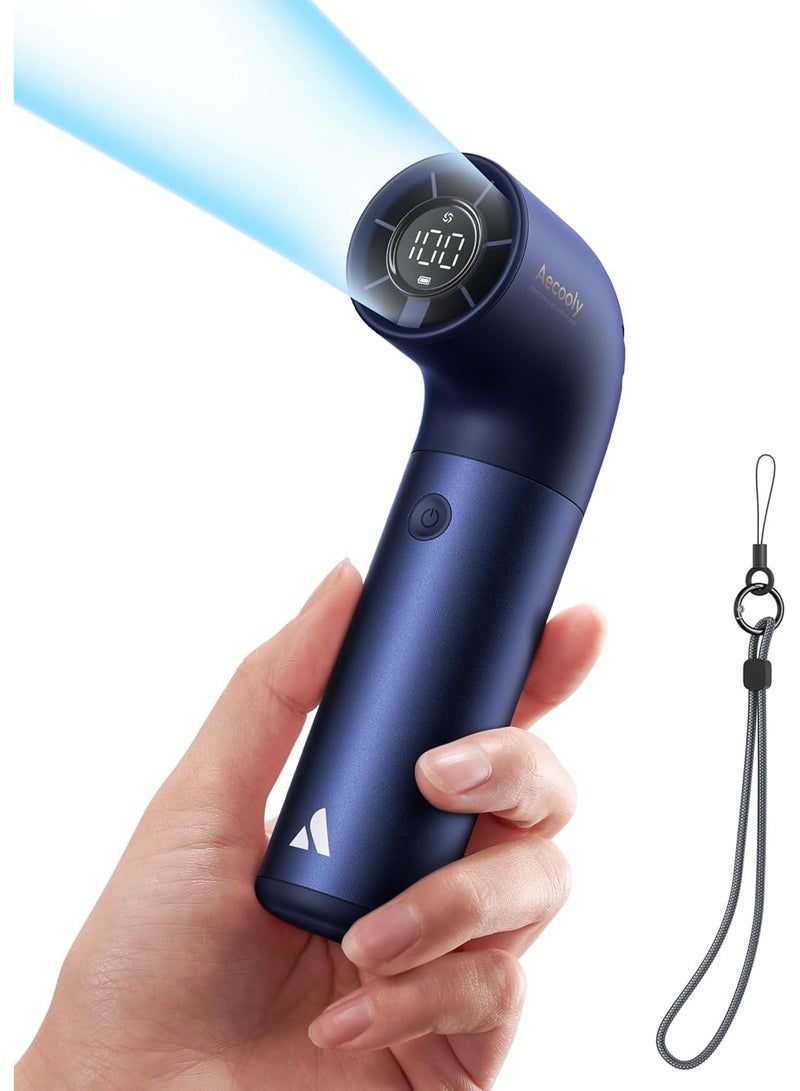 Aecooly Portable Handheld Fan, Powerful Turbo Mini Fan, 19000 RPM High Speed Aero Pro, 15H Max Cooling Time, 6 Speeds Aluminum Case,Rechargeable Personal Small Travel Essentials, Gifts for Women-Blue - Image 1