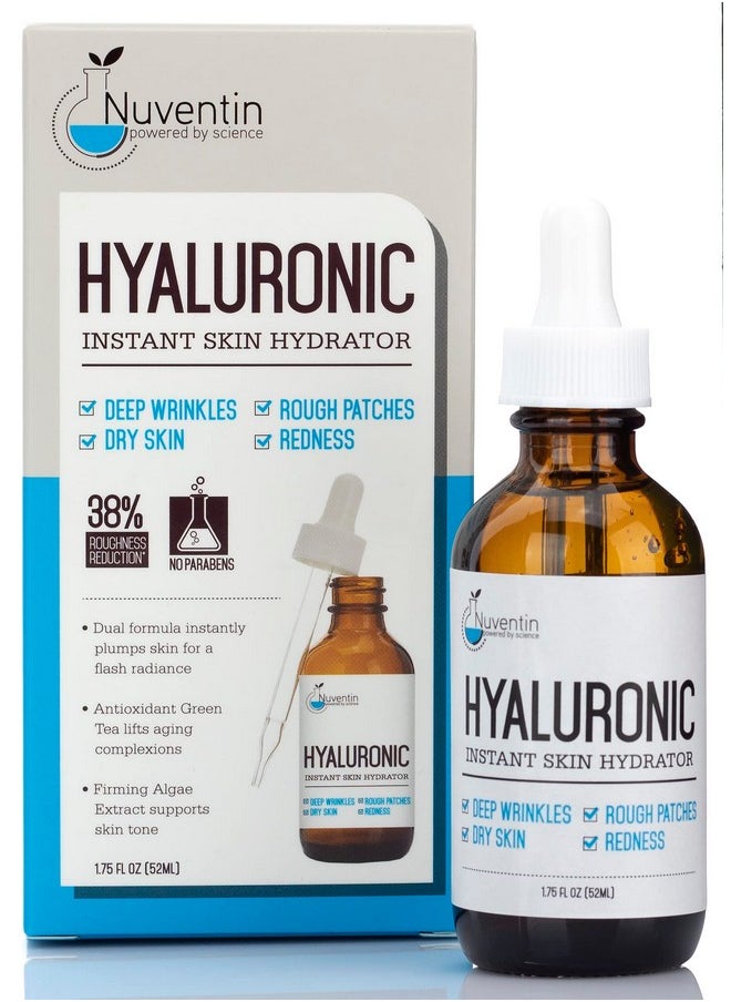 nuventin Nuventin Hyaluronic Acid Serum Anti Aging Skin Care Facial Booster For Face - Hydro-Boost Moisturizer Booster W/Vitamin C & Vitamin E For Wrinkles, Fine Lines, Dark Spots, & Dry Skin, 1.75 Fl Oz  - Image 1