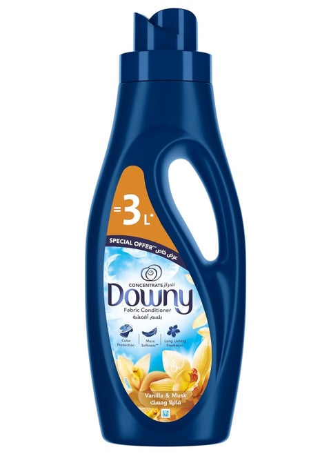 Downy Fabric Conditioner, Concentrate, Vanilla & Musk Variant, Color Protection, More Softness, Longer Lasting Freshness, 1L, Equal to 3L of Downy Dilute
