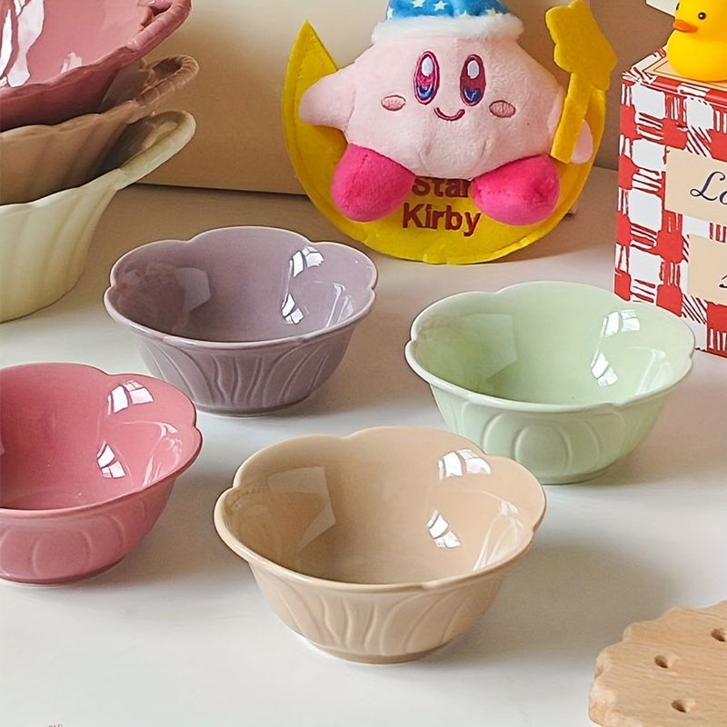 5 Pcs Ceramic Sauce Dish Set Colorful Floral Border Saucer For Snack Sauce Sushi Dessert Ketchup Home Kitchen Restaurant Decoration - Image 4