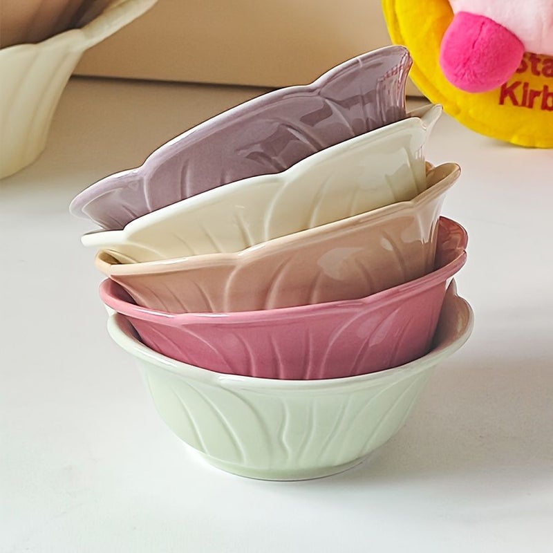 5 Pcs Ceramic Sauce Dish Set Colorful Floral Border Saucer For Snack Sauce Sushi Dessert Ketchup Home Kitchen Restaurant Decoration - Image 2
