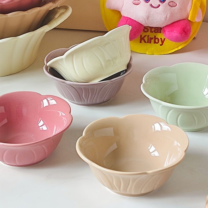 5 Pcs Ceramic Sauce Dish Set Colorful Floral Border Saucer For Snack Sauce Sushi Dessert Ketchup Home Kitchen Restaurant Decoration - Image 1
