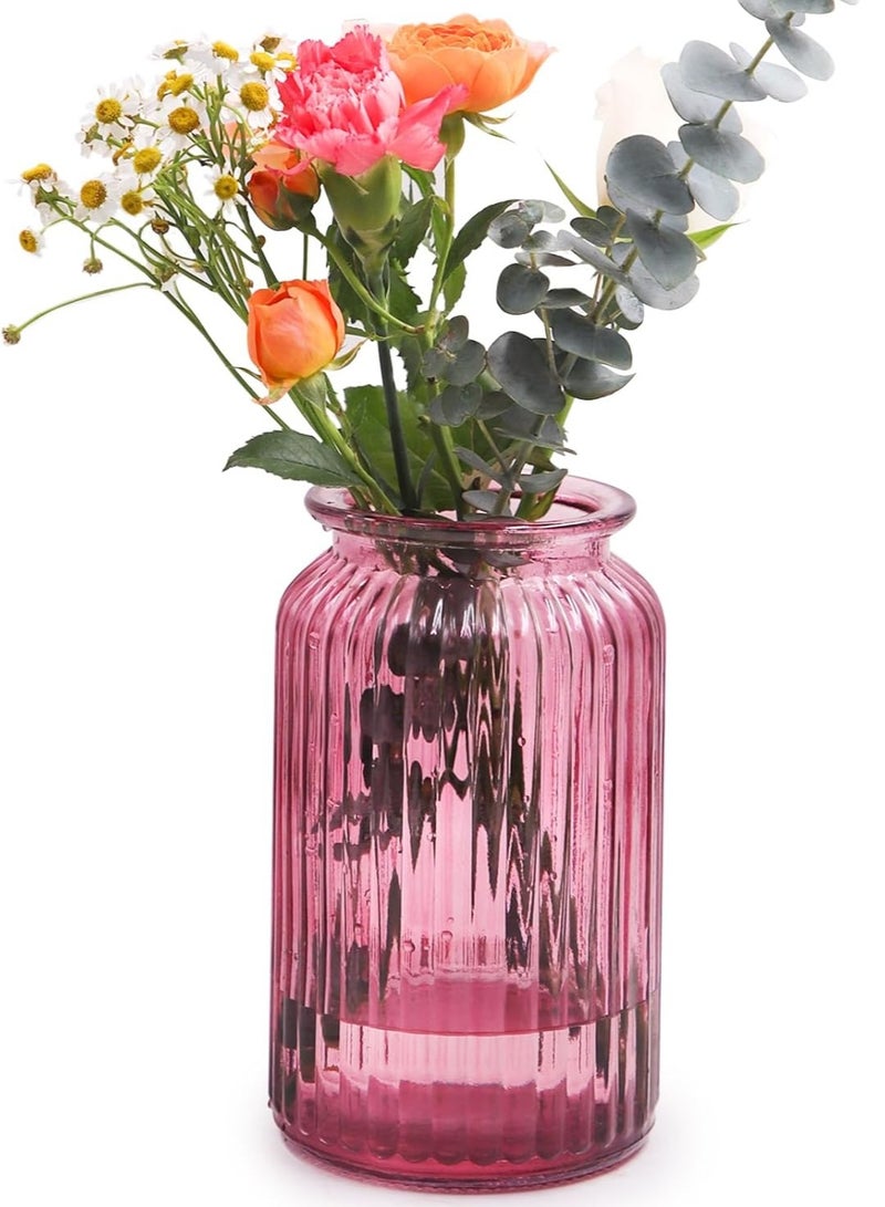 مزهرية زجاجية أنيقة من FFD مزهرية زجاجية بتصميم فريد من نوعه وعاء زهور ديكور لطيف وواضح مزهرية زجاجية لتزيين المنزل وغرفة المعيشة - Image 1