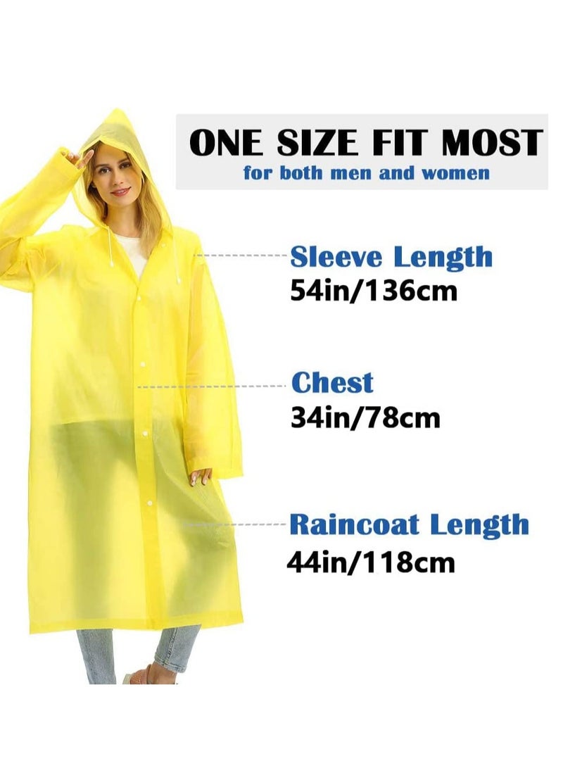 SYOSI Raincoat Rain Poncho for Adults, EVA Rain Poncho for Women and Men Reusable Raincoat Jacket Packable Raincoat for Family Fishing/Travel/Emergency/no PVC with Hood and Elastic Sleeveng - Image 1