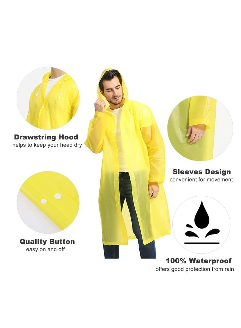SYOSI Raincoat Rain Poncho for Adults, EVA Rain Poncho for Women and Men Reusable Raincoat Jacket Packable Raincoat for Family Fishing/Travel/Emergency/no PVC with Hood and Elastic Sleeveng - Image 3