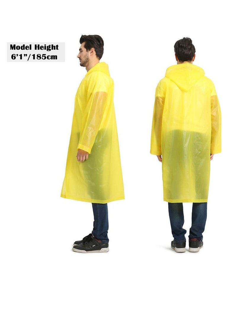 SYOSI Raincoat Rain Poncho for Adults, EVA Rain Poncho for Women and Men Reusable Raincoat Jacket Packable Raincoat for Family Fishing/Travel/Emergency/no PVC with Hood and Elastic Sleeveng - Image 4
