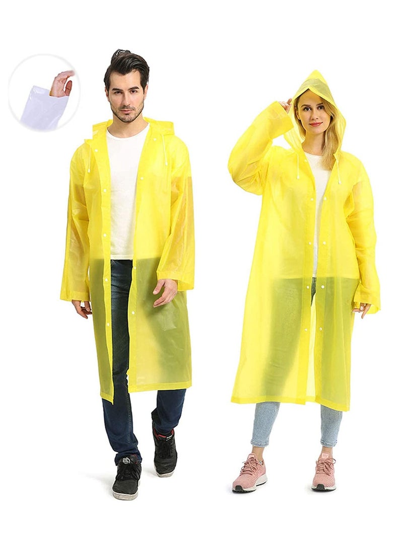 SYOSI Raincoat Rain Poncho for Adults, EVA Rain Poncho for Women and Men Reusable Raincoat Jacket Packable Raincoat for Family Fishing/Travel/Emergency/no PVC with Hood and Elastic Sleeveng - Image 2