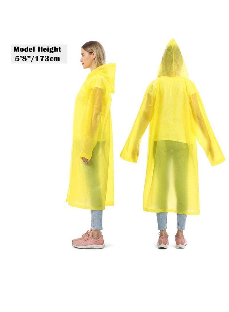 SYOSI Raincoat Rain Poncho for Adults, EVA Rain Poncho for Women and Men Reusable Raincoat Jacket Packable Raincoat for Family Fishing/Travel/Emergency/no PVC with Hood and Elastic Sleeveng - Image 5