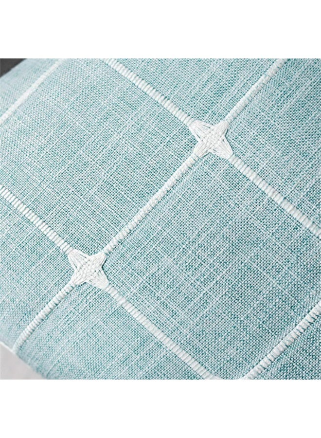 Bedside Table Tassel Cover Cloth, Tablecloth Cover Towel, Suitable for Bedside Table TV Microwave Washing Machine Refrigerator Dust Cover (Blue Bars, 15.7 * 35.4 inches) - Image 4