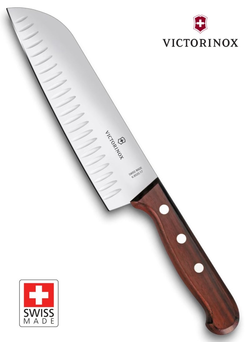 Victorinox Wood Santoku Knife 17 cm Modified Maple Fluted Edge - Image 1