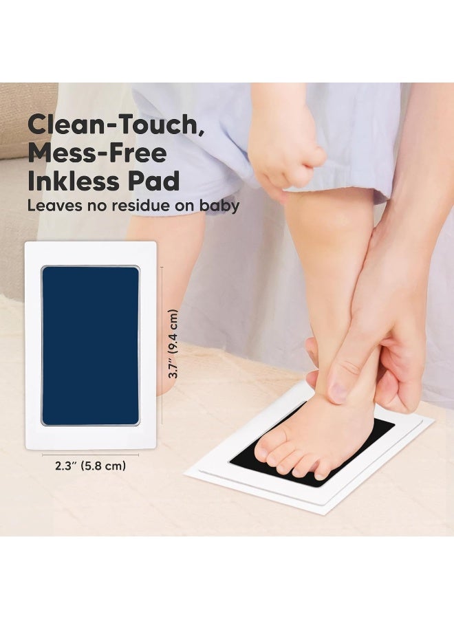 KeaBabies 4-Pack Inkless Baby Hand and Footprint Kit - Mess Free Ink Pad for Newborn Keepsake, Dog Nose & Paw Print Kit, Clean Touch Ink Pad for Halloween Footprints Craft, Ideal New Mom Gifts (Jet/Navy) - Image 2