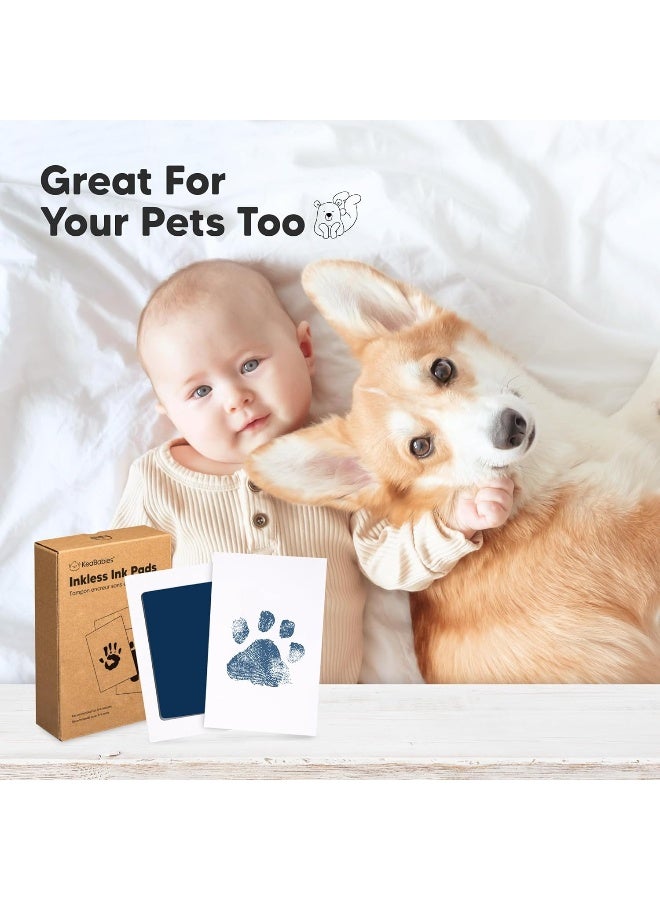 KeaBabies 4-Pack Inkless Baby Hand and Footprint Kit - Mess Free Ink Pad for Newborn Keepsake, Dog Nose & Paw Print Kit, Clean Touch Ink Pad for Halloween Footprints Craft, Ideal New Mom Gifts (Jet/Navy) - Image 5