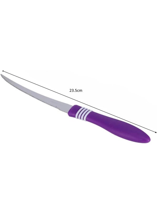 Biella Multicolor Kitchen Knife Set With Serrated Edge - Stainless Steel Multipurpose Table Knife For Fruits Cutting, Dining And Vegetable Chopping (Pack Of 2) - Image 2
