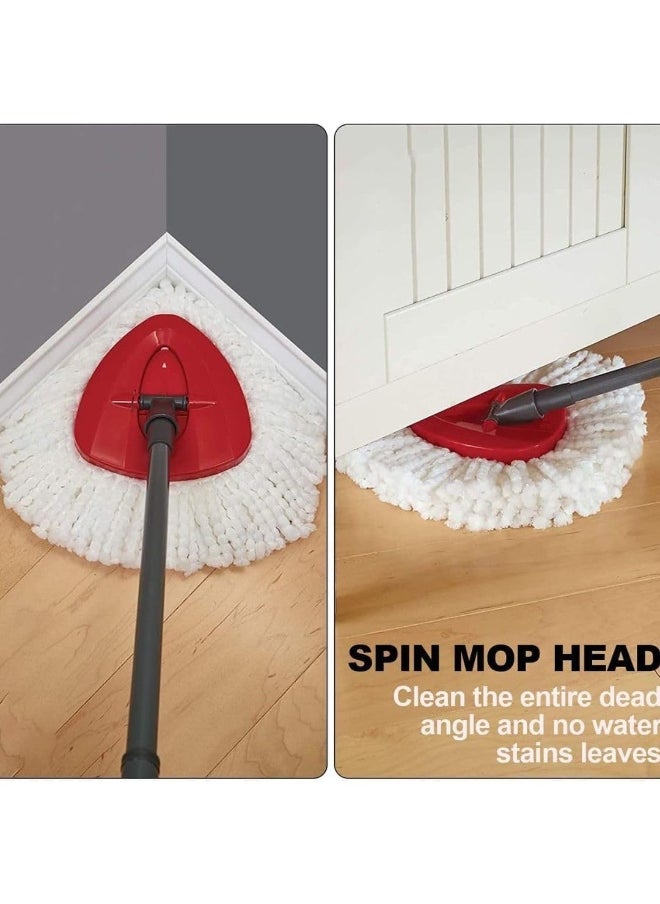 Zalcoon Spin Mop Heads Replacement Compatible with Vileda Easy Wring/O cedar, Spin Mop Head Replacement for Floor Cleaning, Triangle Shape (Pack of 3) (White)  - Image 4