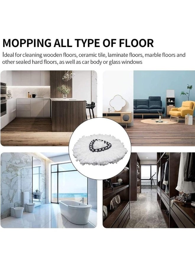 Zalcoon Spin Mop Heads Replacement Compatible with Vileda Easy Wring/O cedar, Spin Mop Head Replacement for Floor Cleaning, Triangle Shape (Pack of 3) (White)  - Image 5