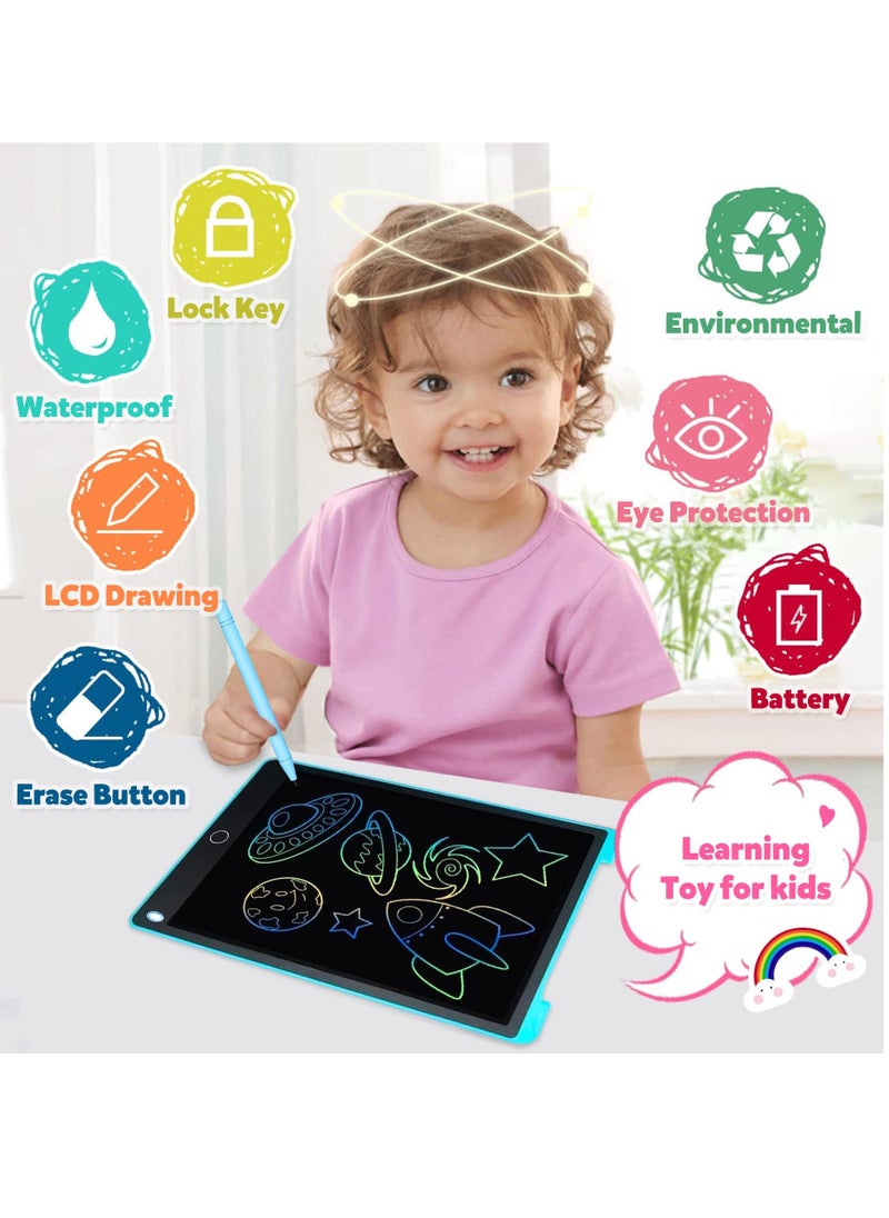 LAMIJOY 4 Pcs 12 Inch LCD Writing Tablet Set for Kids - Preschool Drawing Tablet Toys & Toddler Travel Essential Toys, Electronic Drawing Pad and Doodle Board as Educational Birthday Gifts for Girls and Boys  - Image 3