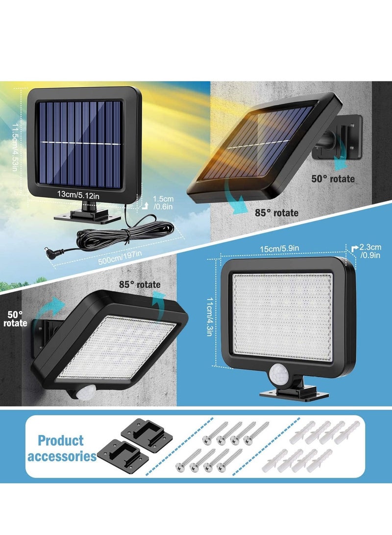 Generic LED Solar Flood Light Solar Light Outdoor 56 LED Solar Light Outside with Motion Detector Ip65 Waterproof 120 Lighting Angle Solar Wall Light for Gardenwith 16.5ft Cable  - Image 2