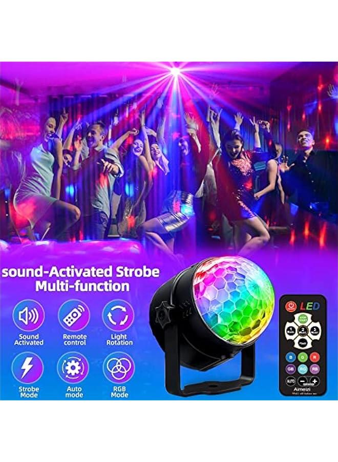 Disco Ball Light, Party Decorations Lights, USB LED Mini Sound Activated DJ Dance Stage Light Colourful RGB Strobe Lamp for Home Room Dance Karaoke Xmas Happy Birthday Wedding Club Show - Image 4