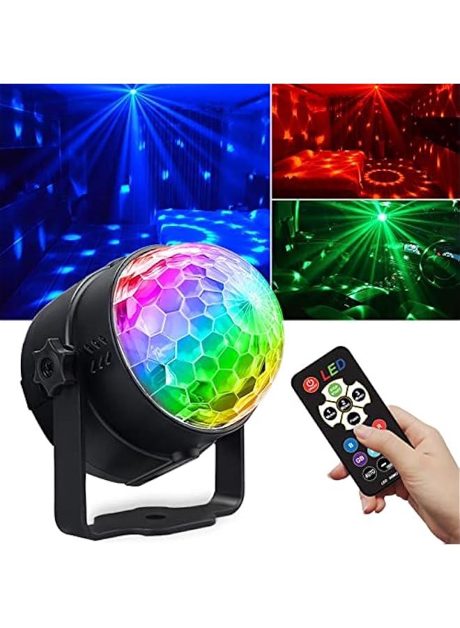 Disco Ball Light, Party Decorations Lights, USB LED Mini Sound Activated DJ Dance Stage Light Colourful RGB Strobe Lamp for Home Room Dance Karaoke Xmas Happy Birthday Wedding Club Show - Image 1