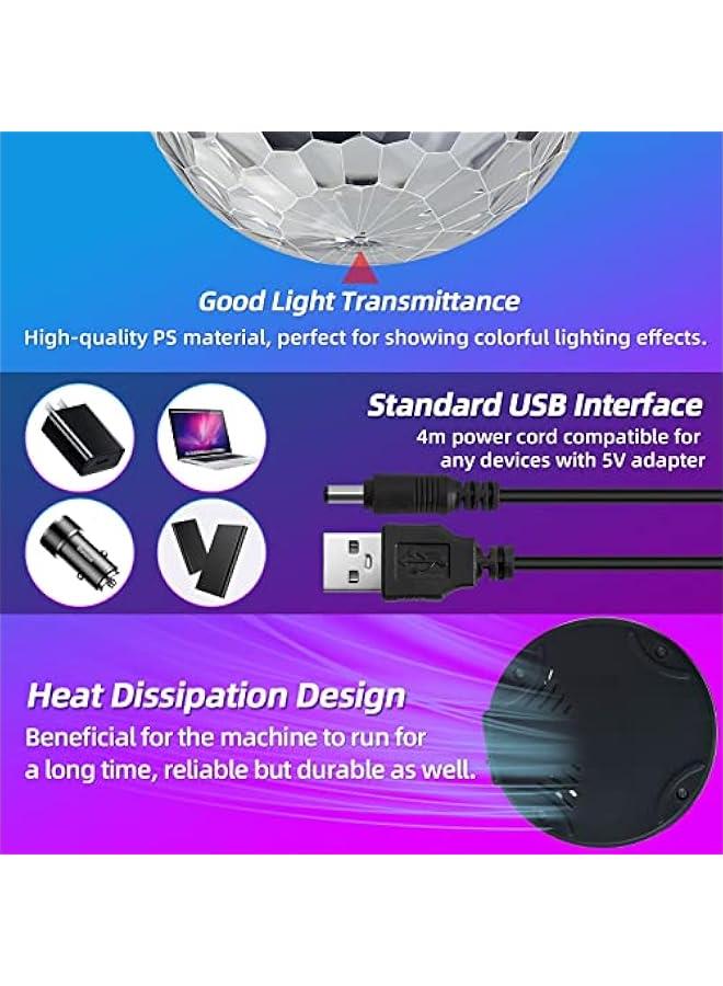 Disco Ball Light, Party Decorations Lights, USB LED Mini Sound Activated DJ Dance Stage Light Colourful RGB Strobe Lamp for Home Room Dance Karaoke Xmas Happy Birthday Wedding Club Show - Image 5