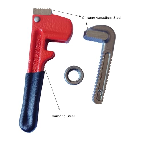 PANSHIYON 6 Inch Small Pipe Wrench, Straight Adjustable Mini Pipe Wrench Heavy Duty for Tight Spaces - Image 3