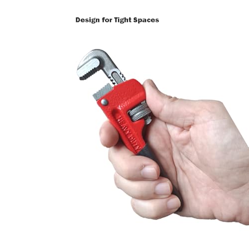 PANSHIYON 6 Inch Small Pipe Wrench, Straight Adjustable Mini Pipe Wrench Heavy Duty for Tight Spaces - Image 4