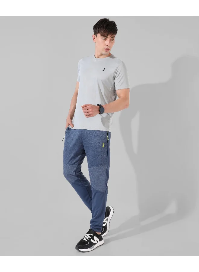Campus Sutra Men's Solid Grey Regular Fit Activewear T-Shirt