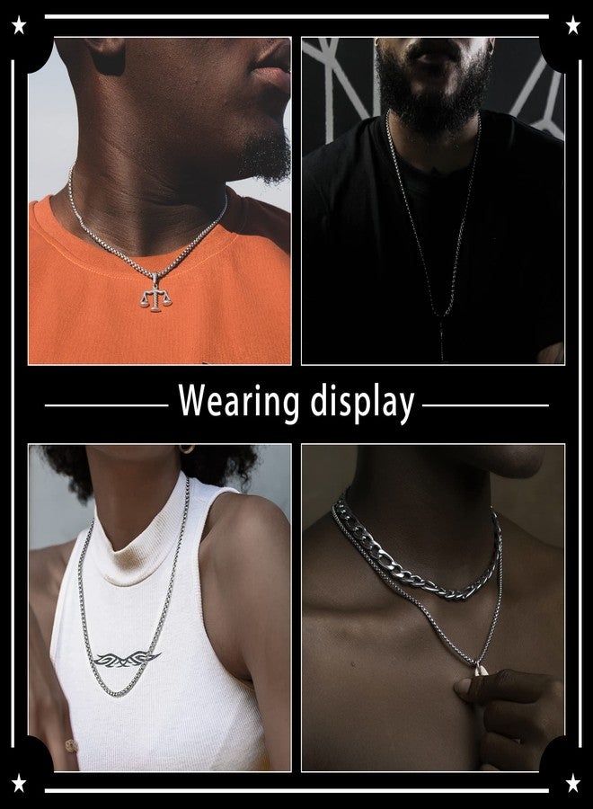 Monily 4 mm 18 Inches Stainless Steel Square Rolo Chain Necklace Round Box Necklace Jewellery for Men Women - Image 2