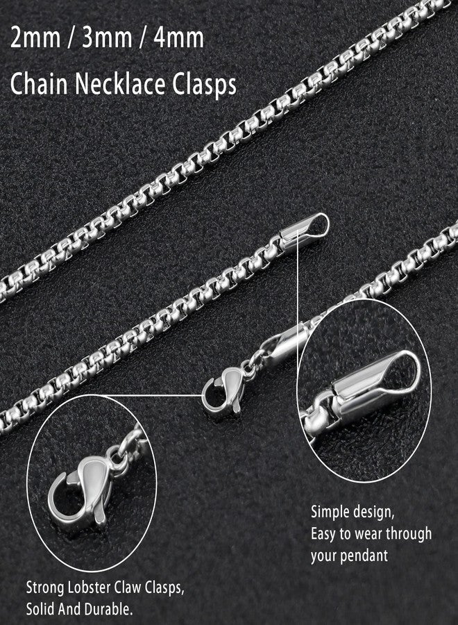Monily 4 mm 18 Inches Stainless Steel Square Rolo Chain Necklace Round Box Necklace Jewellery for Men Women - Image 5