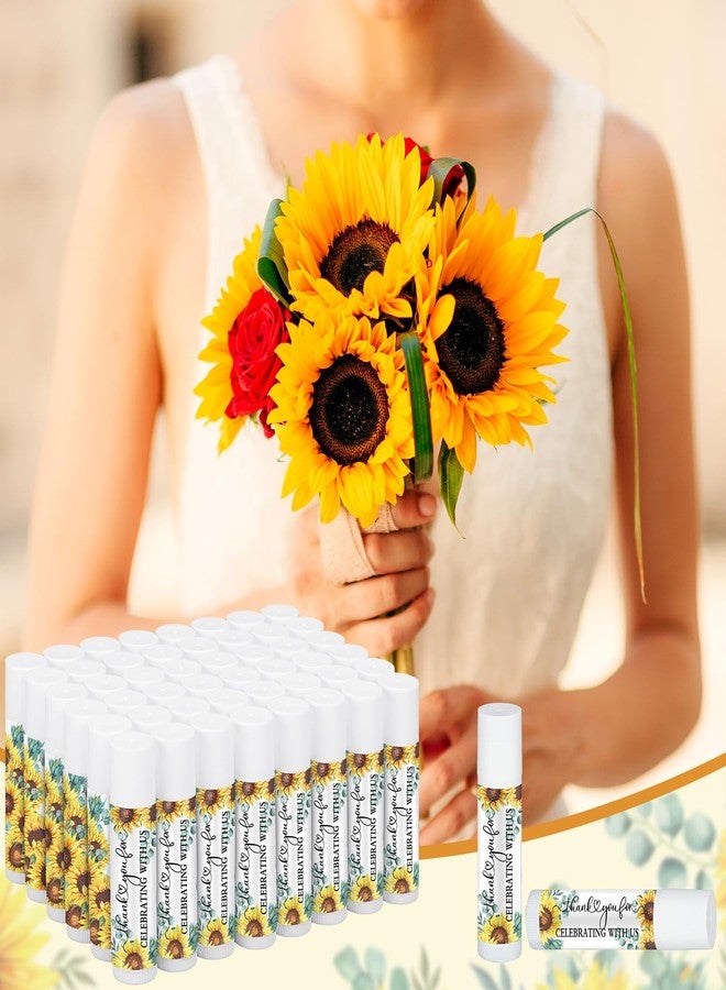 Siifert 50 Pack Floral Party Favors Bulk Lip Balms for Wedding Bridal Shower Employee Appreciation and Thank You Gifts for Women Guests Staff Teacher Nurse(Sunflowers) - Image 2