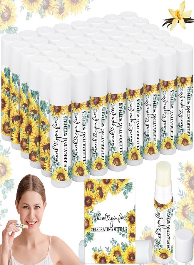 Siifert 50 Pack Floral Party Favors Bulk Lip Balms for Wedding Bridal Shower Employee Appreciation and Thank You Gifts for Women Guests Staff Teacher Nurse(Sunflowers) - Image 1