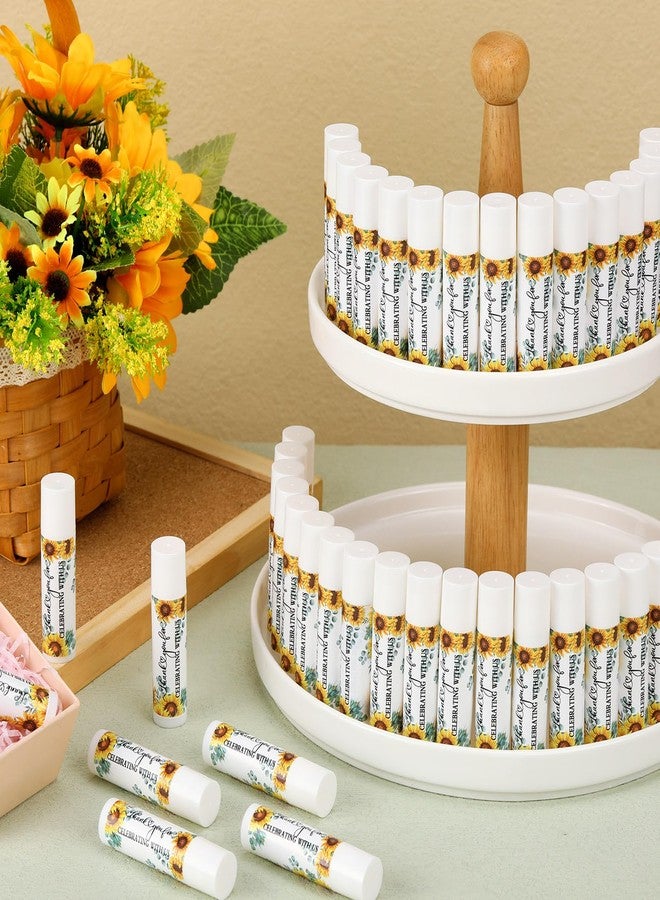 Siifert 50 Pack Floral Party Favors Bulk Lip Balms for Wedding Bridal Shower Employee Appreciation and Thank You Gifts for Women Guests Staff Teacher Nurse(Sunflowers) - Image 3