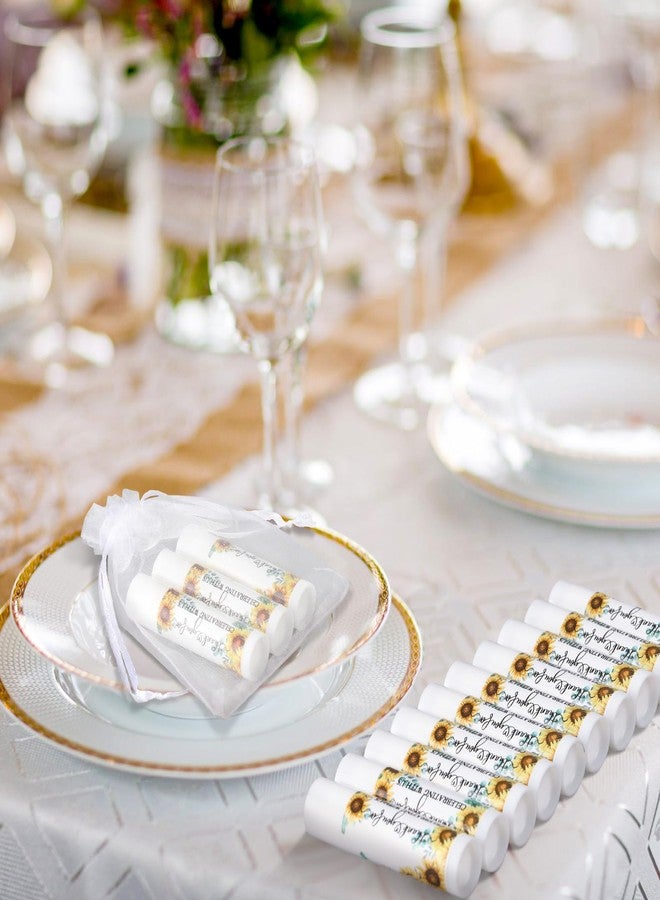 Siifert 50 Pack Floral Party Favors Bulk Lip Balms for Wedding Bridal Shower Employee Appreciation and Thank You Gifts for Women Guests Staff Teacher Nurse(Sunflowers) - Image 4