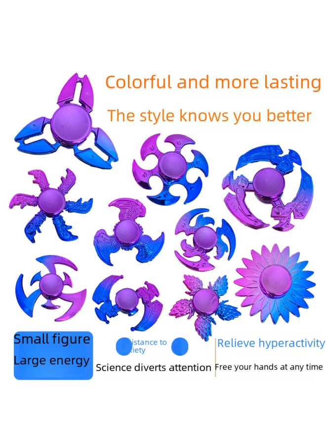 Spinning Top Toy Led Light - Gyroscopic Plaything In Red Blue Green - Classic Children's Game-Color:Gradient Colorful Lotus-Specifications:About 6cm In Diameter  - Image 5