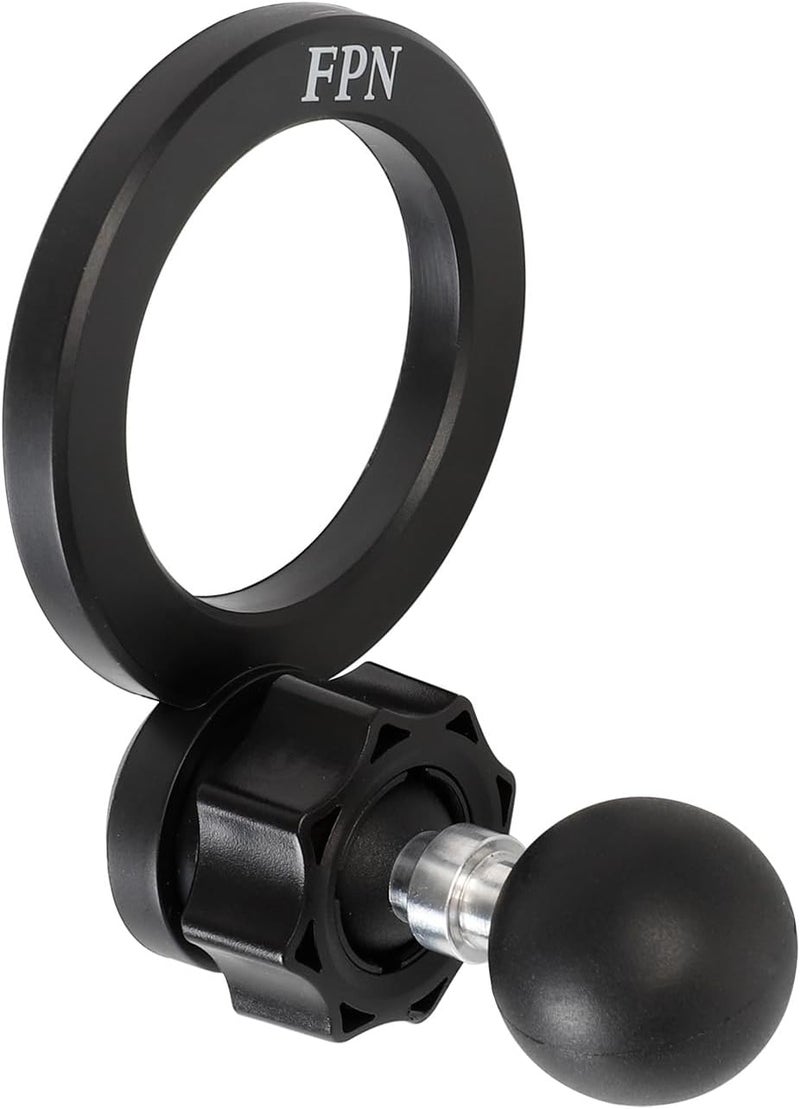 Magnetic Phone Holder Base for RAM Mounts, 1" (25mm) Ball Mount with Short Aluminum Alloy B Size Double Socket Arm, Compatible with Magsafe iPhone 17/16/15/14/13/12 Series