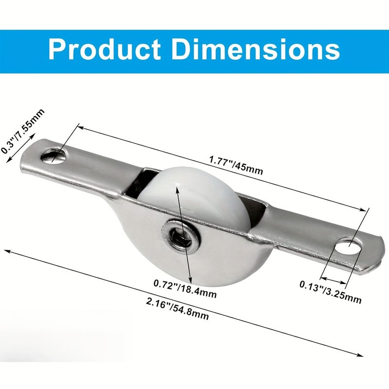 7Pcs 18mm Sliding Door Rollers For Screen Doors Wardrobes Cabinet Furniture Wheels - Image 4