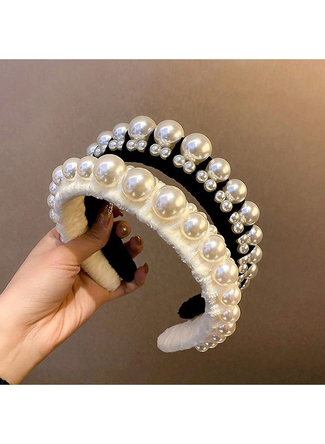 Wiwpar Headbands For Women Pearl Head Bands Hair Accessories No Slip Fashion Cute Headband For Women Black - Image 1