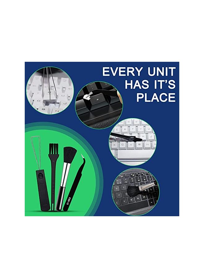 Goodern 11-in-1 Keyboard Cleaning Kit Electronics Cleaner Kit Multi Soft Anti-Static Cleaning Brush Phone Cleaning Kit Desk Cleaner Set for Earbuds/Phone/Laptop/Camera/Watch/TV/Car Player - Image 4