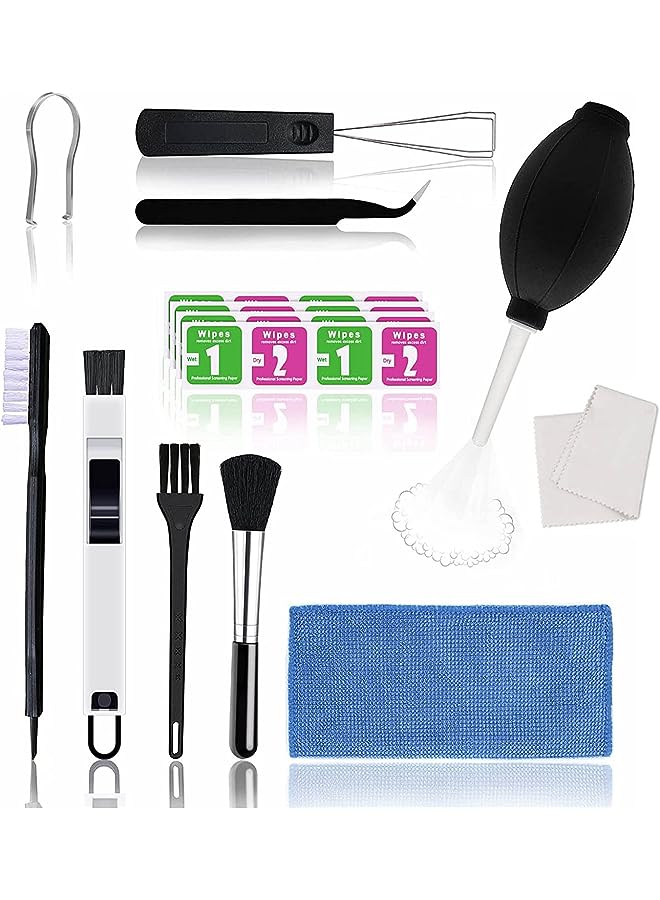 Goodern 11-in-1 Keyboard Cleaning Kit Electronics Cleaner Kit Multi Soft Anti-Static Cleaning Brush Phone Cleaning Kit Desk Cleaner Set for Earbuds/Phone/Laptop/Camera/Watch/TV/Car Player - Image 1