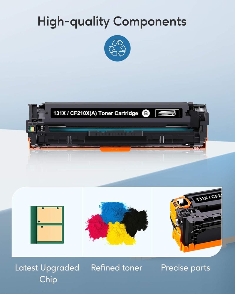 Kogain Compatible Toner Cartridge Replacement for HP 131X 131A CF210A CF211A CF212A CF213A Work with HP Laserjet Pro 200 Color M251 M251n M251nw Printer 4-Pack(1 Black, 1 Cyan, 1 Magenta, 1 Yellow) - Image 5