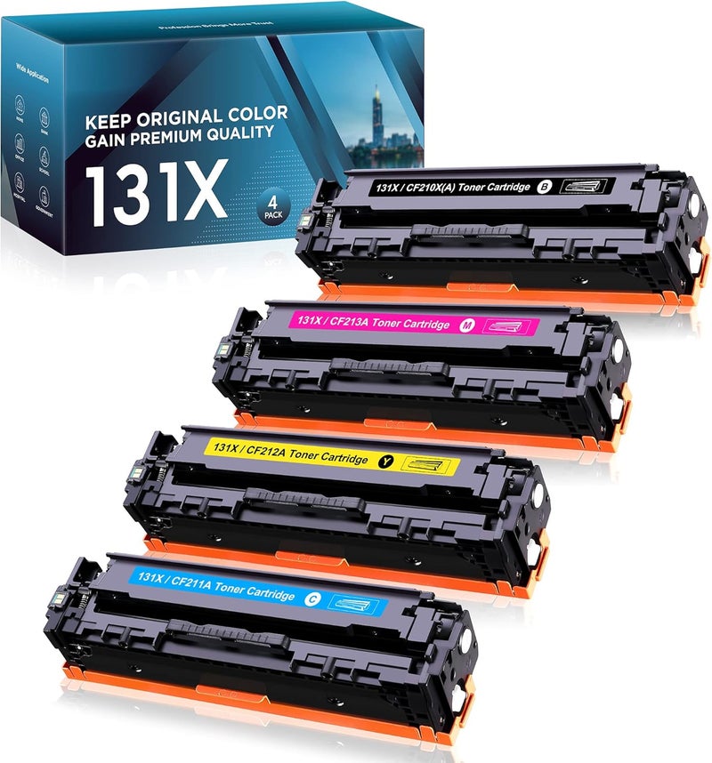 Kogain Compatible Toner Cartridge Replacement for HP 131X 131A CF210A CF211A CF212A CF213A Work with HP Laserjet Pro 200 Color M251 M251n M251nw Printer 4-Pack(1 Black, 1 Cyan, 1 Magenta, 1 Yellow) - Image 1